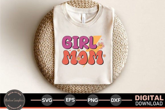 Girl Mom Retro Embroidery Design for Real Projects